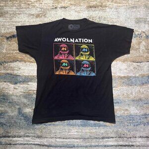 Vintage AWOLNATION SPACEMAN Black Redbull Tee shirt with spaceman graphic